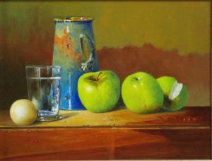 Voir le détail de cette oeuvre: broc et pommes